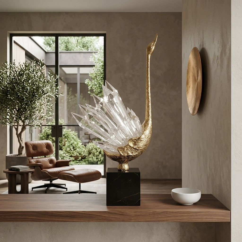 Cisne de Cristal – Figura Decorativa Elegante